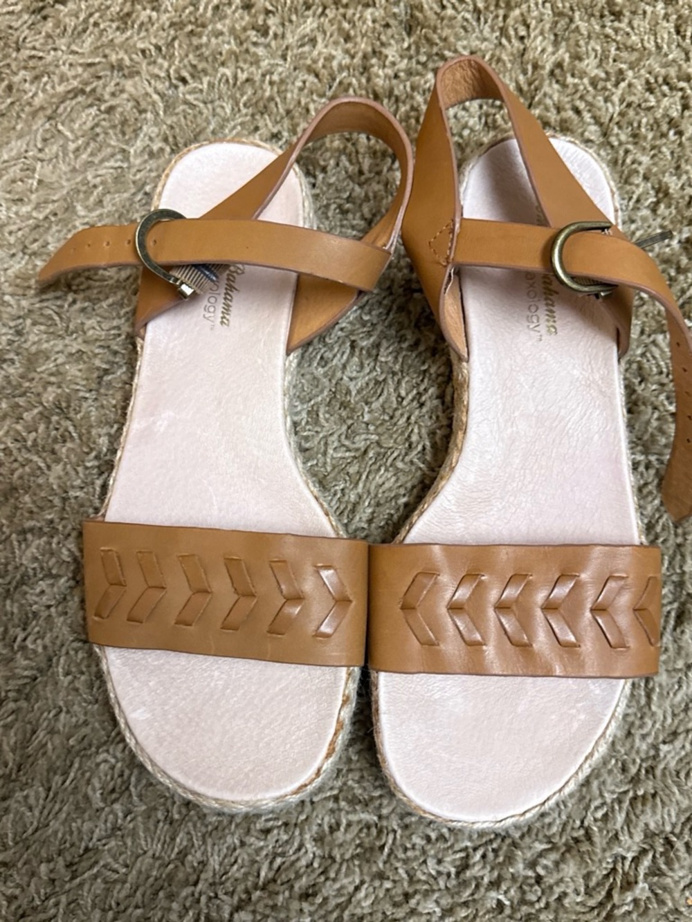 Tommy Bahama Tan Braided Front Strap Slingback Sandals